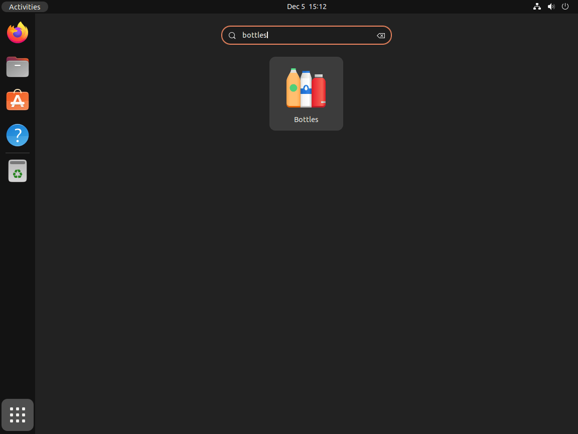 Bottles Application Icon on Ubuntu Desktop