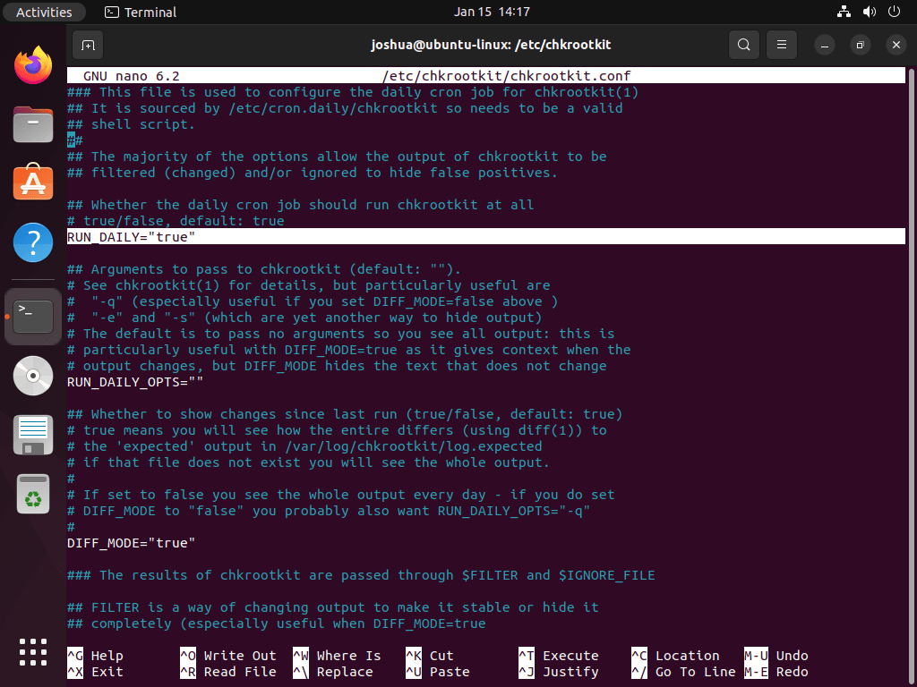 Configure daily automatic scanning with Chkrootkit on Ubuntu