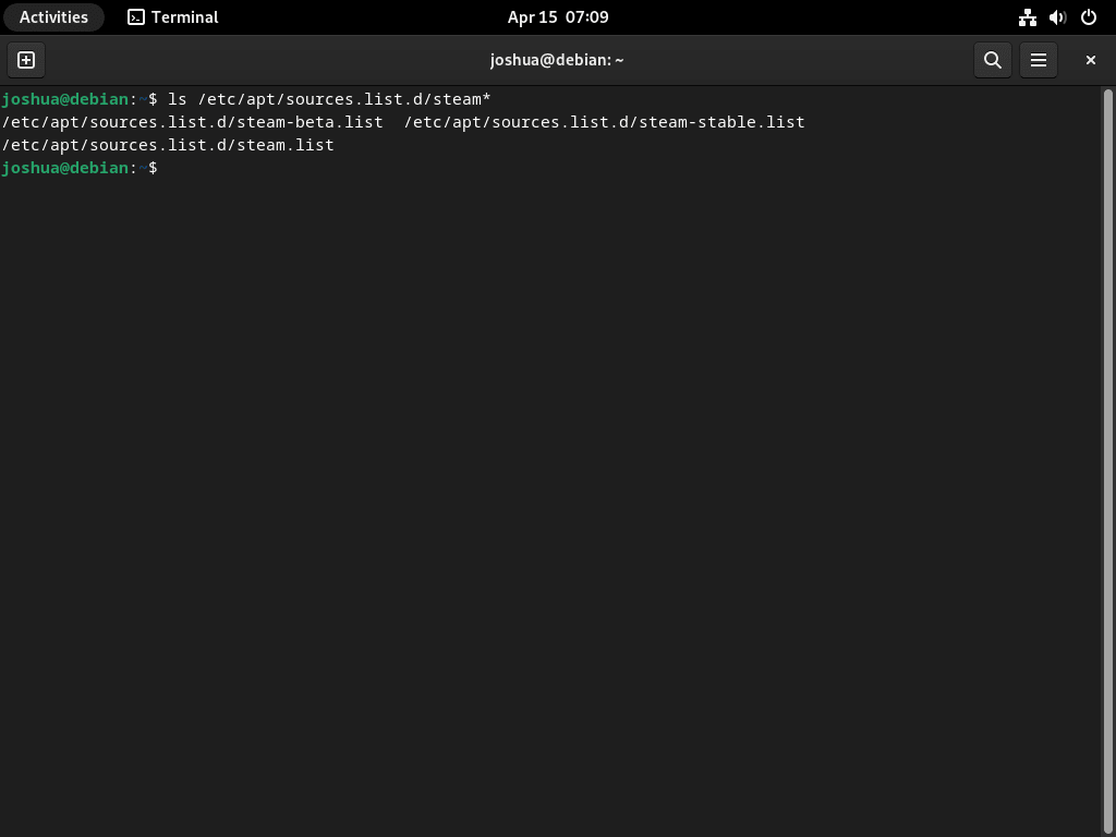 Listar extra källor för Steam på Debian