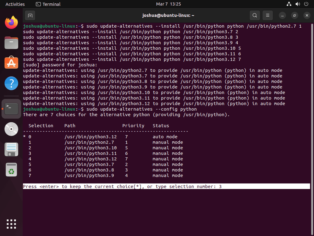 Passer de Python 3.12 à Python 3.11 sur Ubuntu