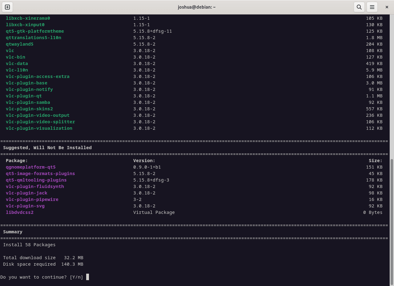 Installing a package with Nala on Debian Linux