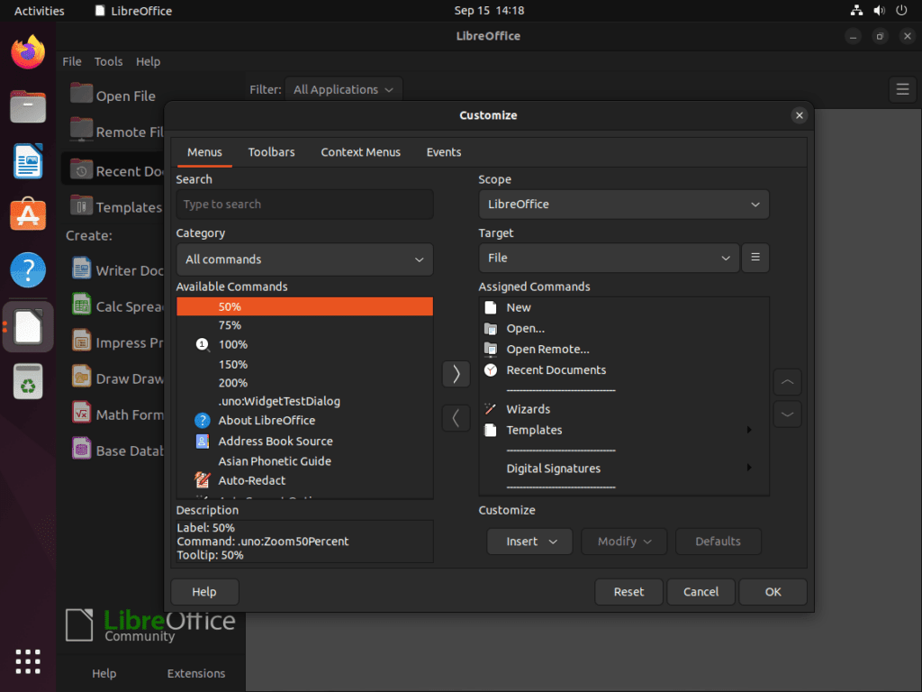 Dostosowywanie opcji pakietu LibreOffice Suite w systemie Ubuntu