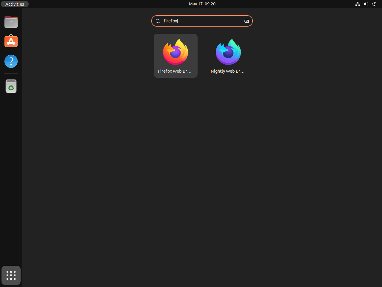 Ubuntu Linux 上の Firefox Nightly ブラウザ アプリケーション アイコン