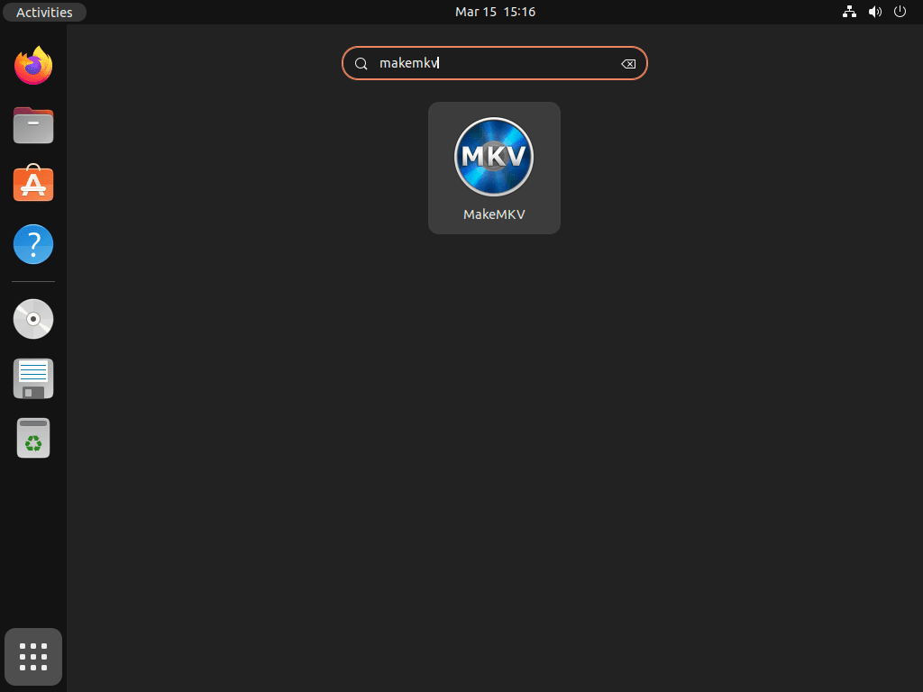 Start MakeMKV op Ubuntu