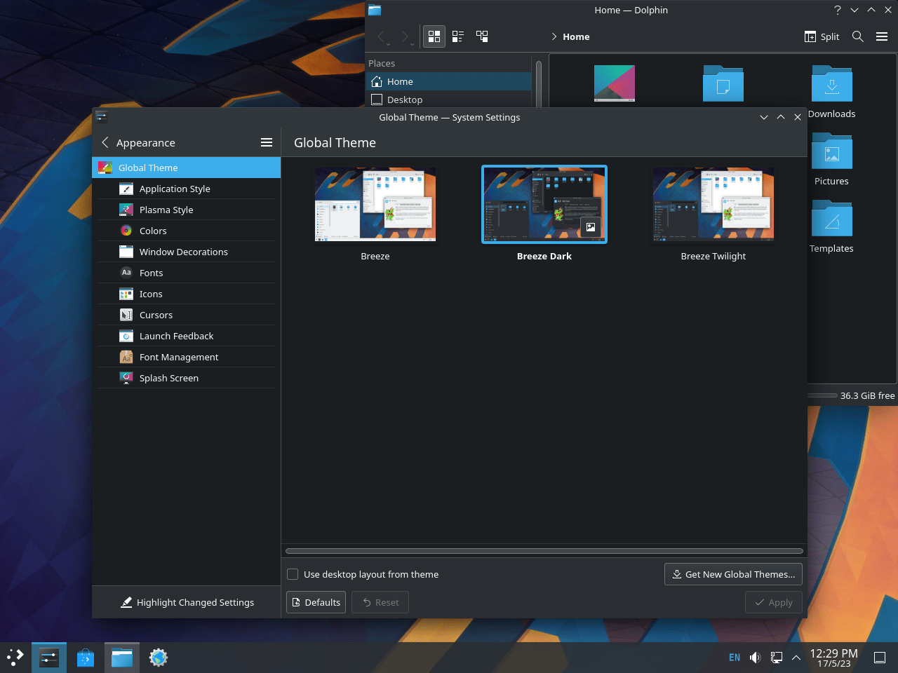 Ubuntu Linux 等离子桌面上的主题