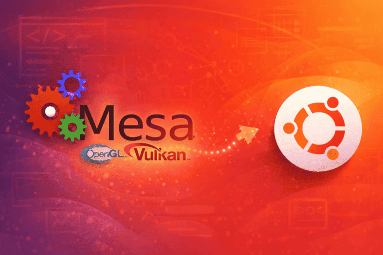 Mesa graphics driver logo with OpenGL and Vulkan APIs alongside the Ubuntu logo