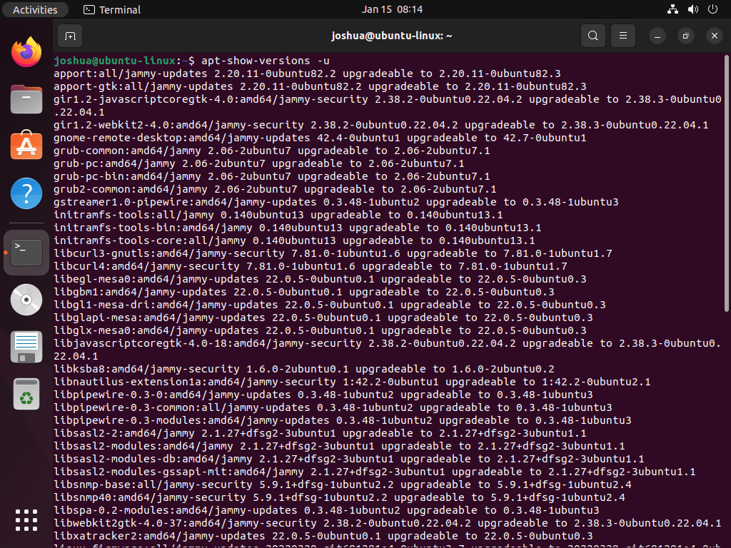 Ubuntu Linux の apt-show-versions コマンド