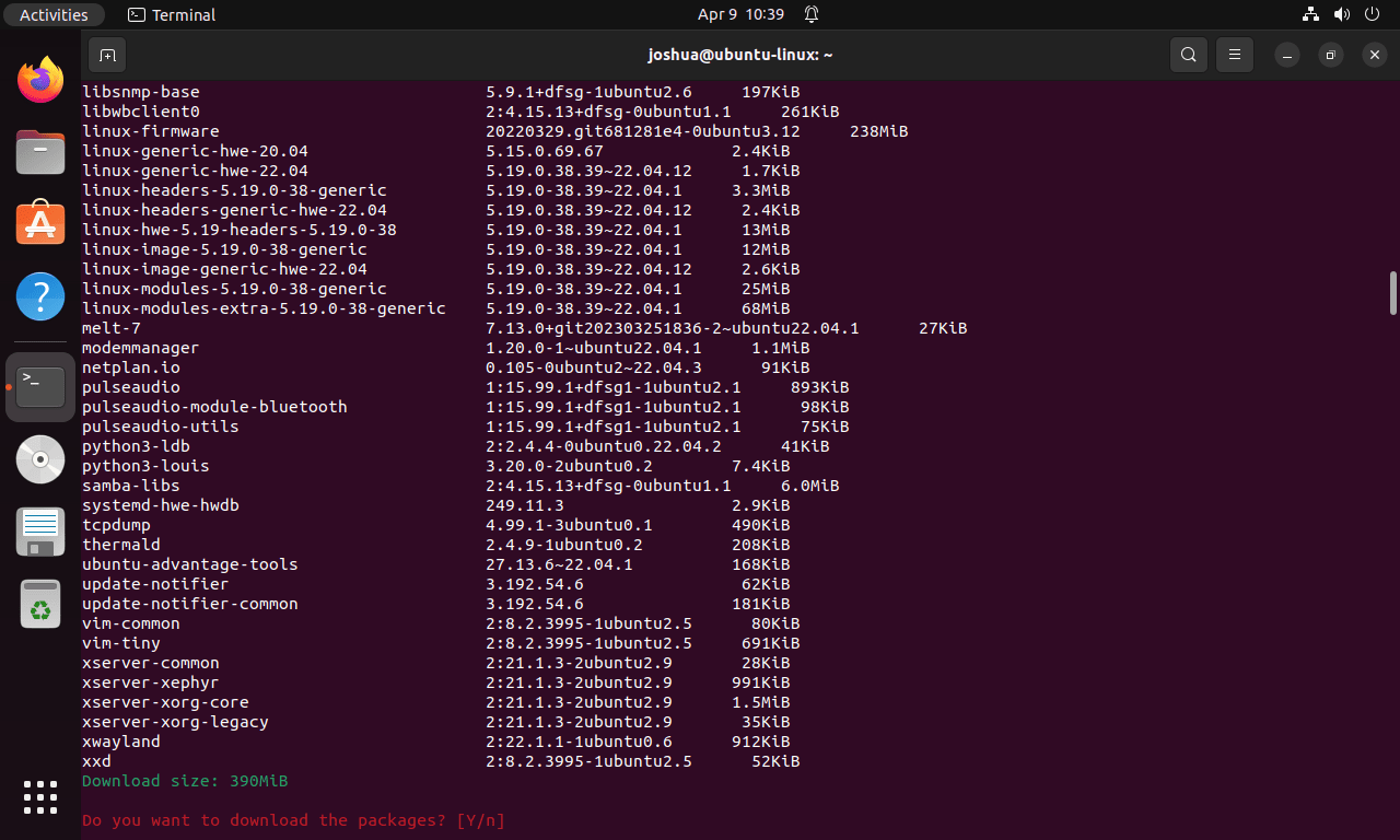 APT-Fast prompt to download packages to update and upgrade on Ubuntu Linux