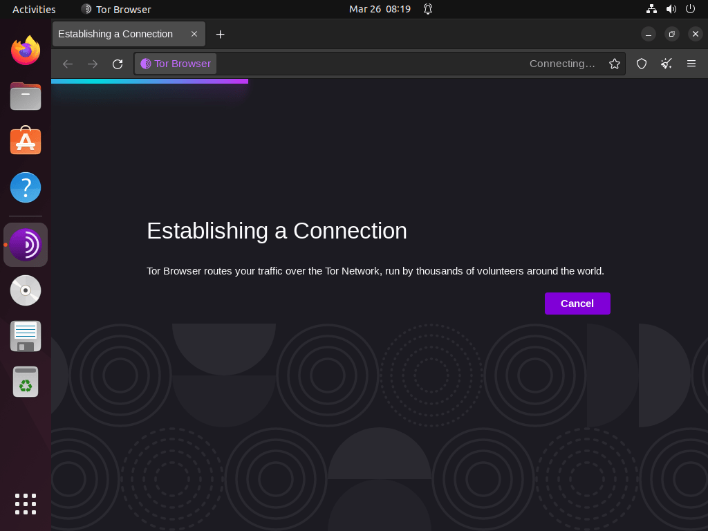 Connecting to Tor network on Tor Browser on Ubuntu Linux