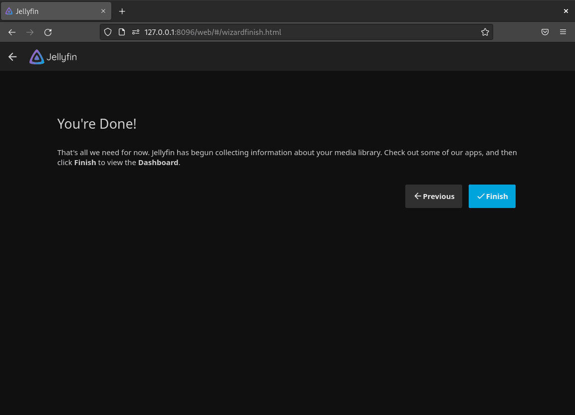 Jellyfin Media Server WebUI setup for Debian Linux - completed setup