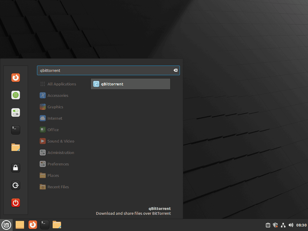 Lancement de l'application de bureau qBittorrent sur Linux Mint