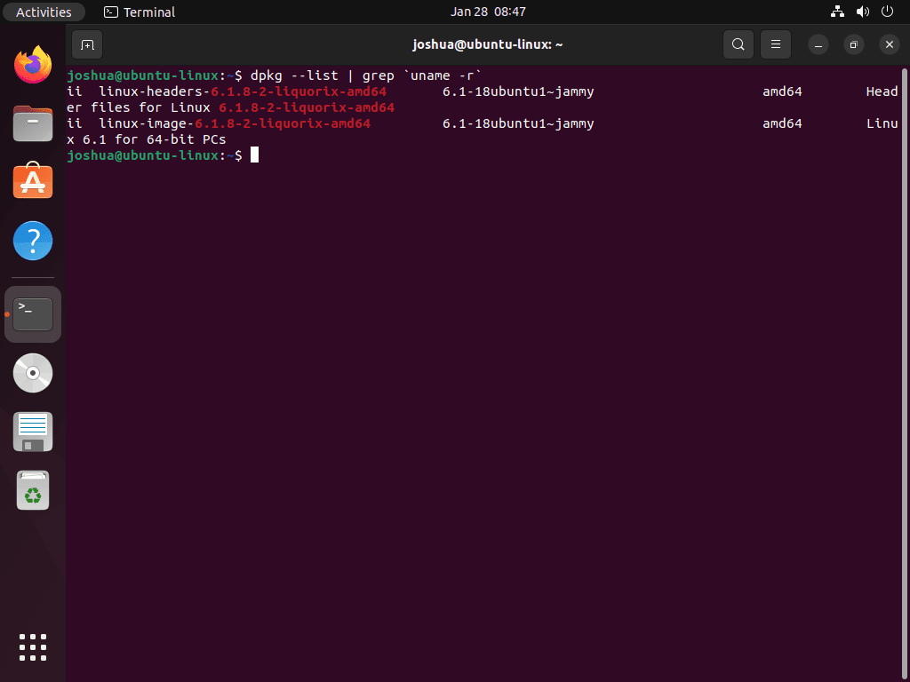 Listing Liquorix Kernel package names on Ubuntu Linux