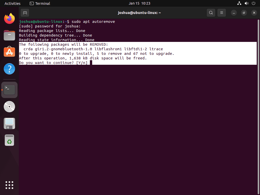 Autoremove command removing leftover orphan packages on Ubuntu Linux