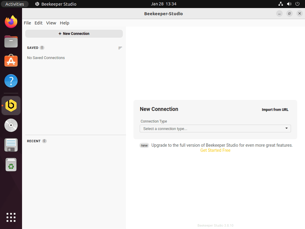 BeeKeeper Studio successfully installed on Ubuntu Linux