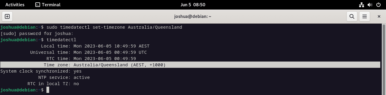 Debian Linux の CLI で timedatectl を使用してタイムゾーンを変更する