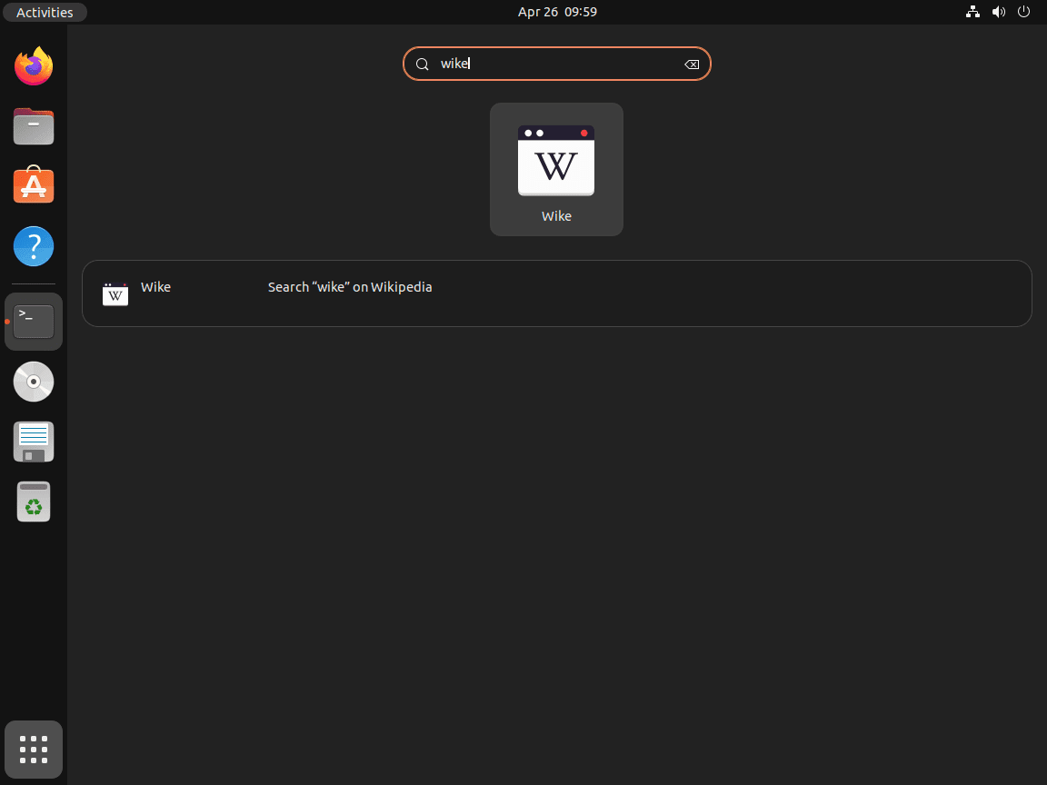 Wike application icon on Ubuntu Linux