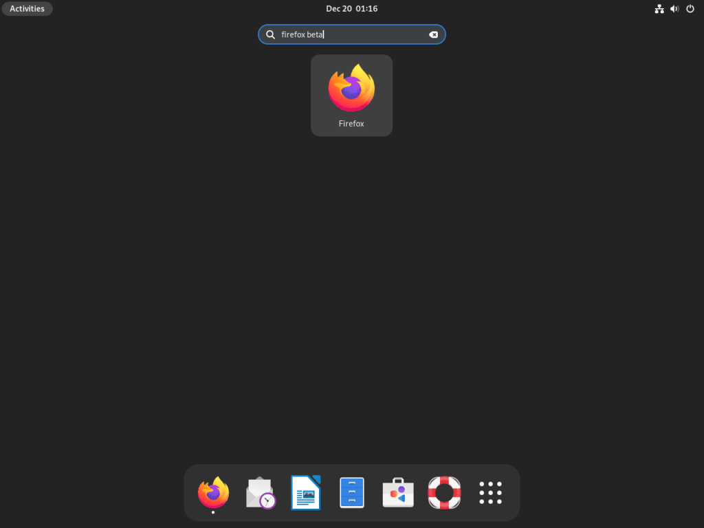 Firefox Beta application icon on Debian Linux