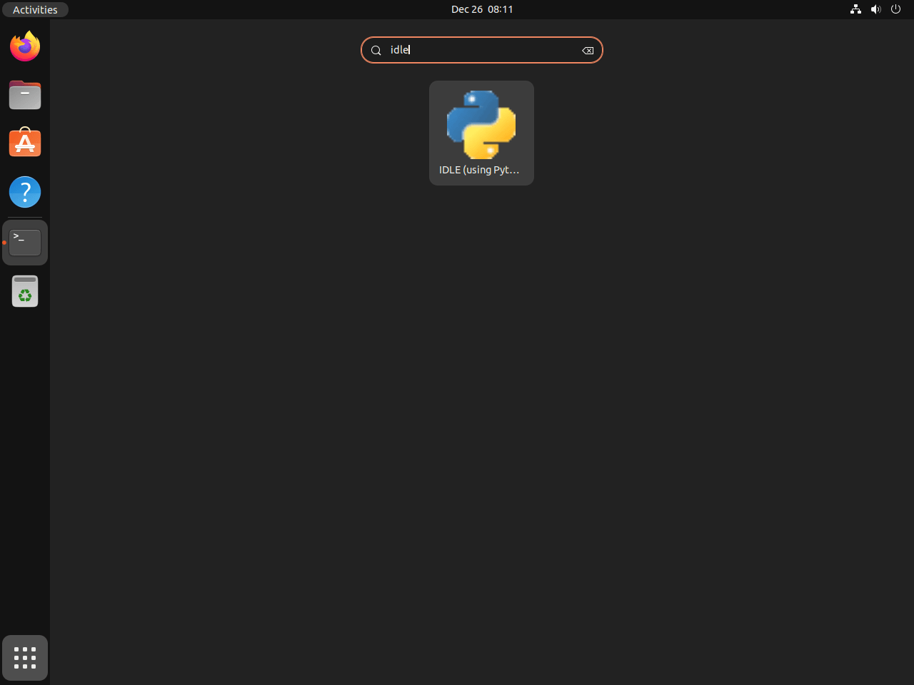 IDLE Python application icon on Ubuntu Linux