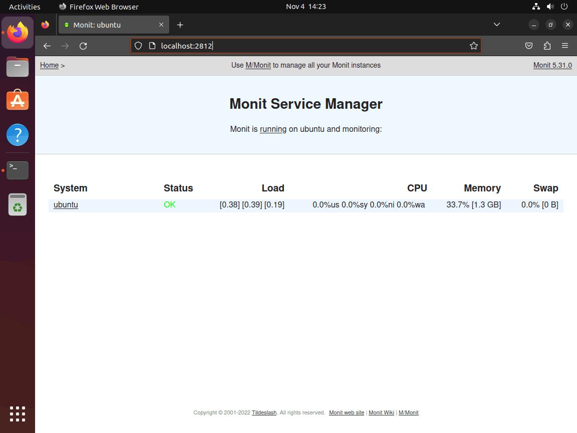 Monit Service Manager overview on Ubuntu Linux