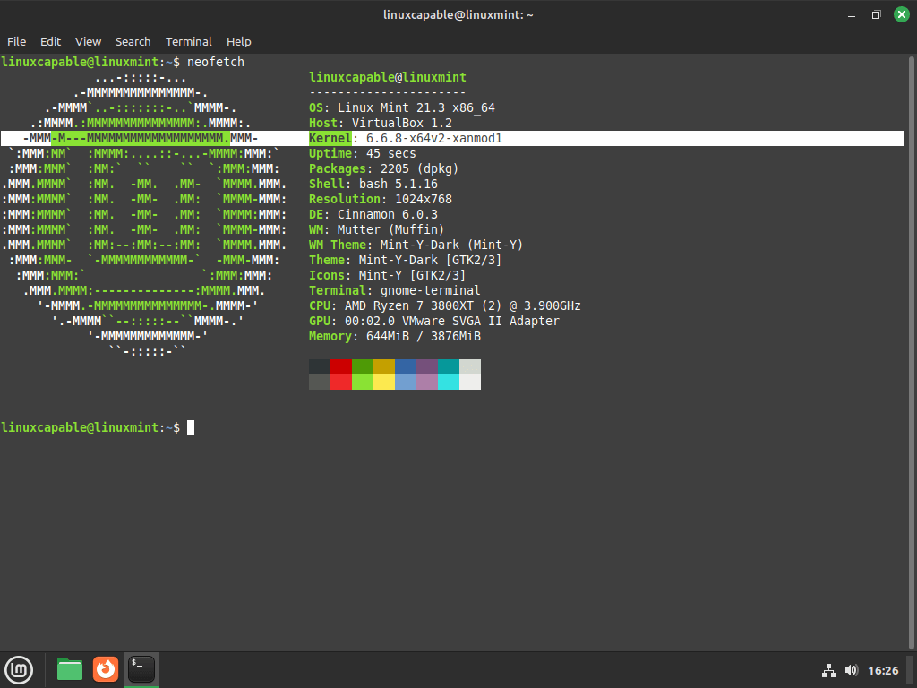 Xanmod Kernel installé sur Linux Mint