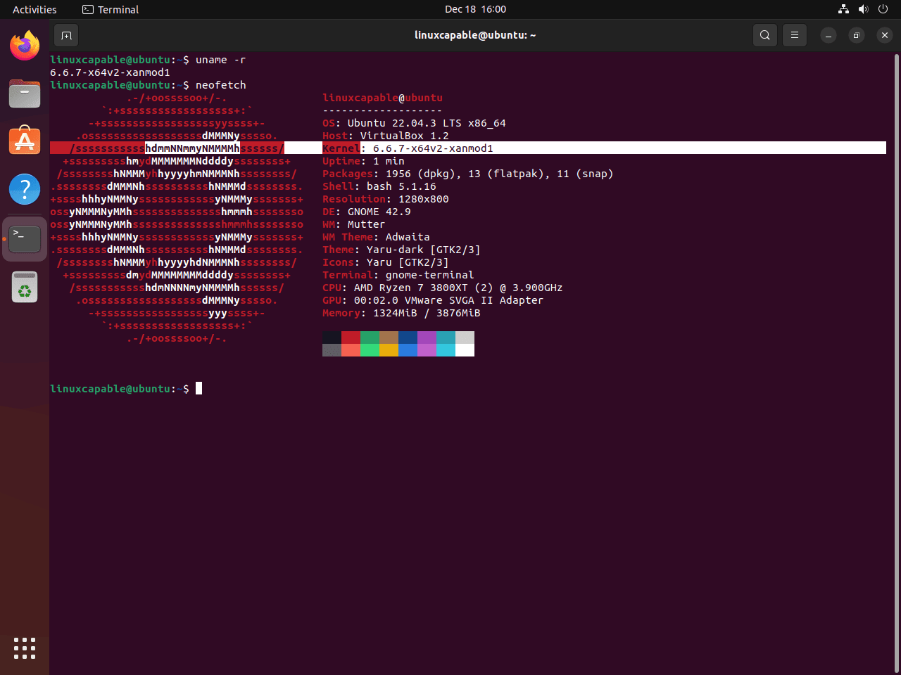 Successful installation of Xanmod Kernel on Ubuntu Linux