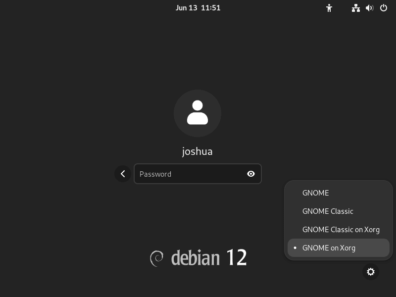 GNOME on Xorg or X11 with login screen on Debian Linux for TeamViewer