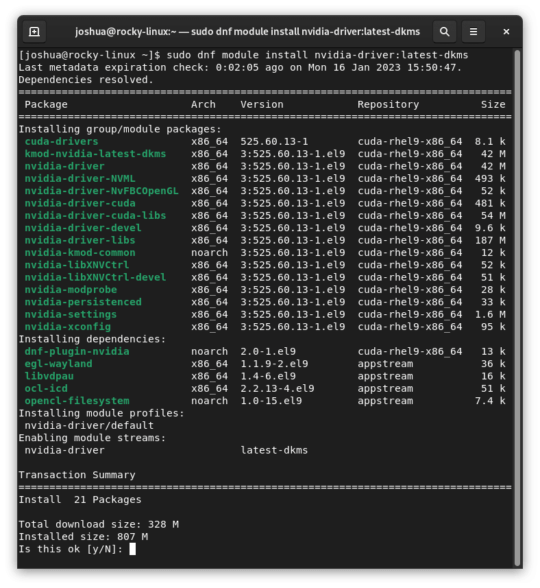 Installation des derniers pilotes NVIDIA sur Rocky Linux