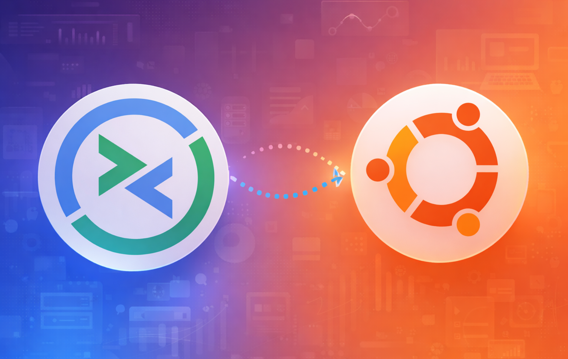 Remmina and Ubuntu logos connected, representing remote desktop installation