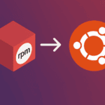 RPM package icon with arrow pointing to Ubuntu logo representing package conversion from RPM to DEB format