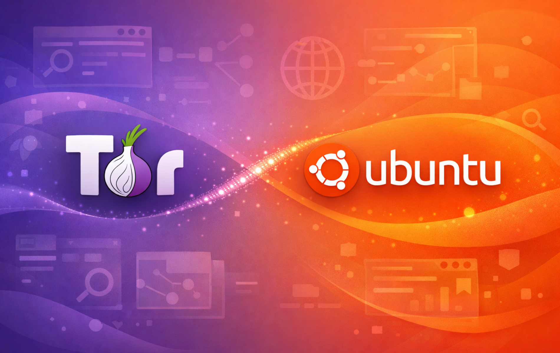 Tor Browser and Ubuntu logos representing privacy-focused browsing on Linux