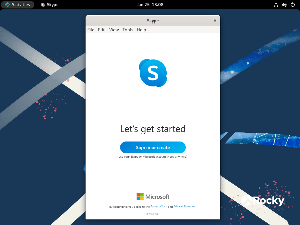 Connexion à Skype sur Rocky Linux