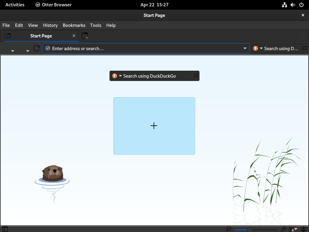 Otter Browser une fois lancé sur Fedora Linux
