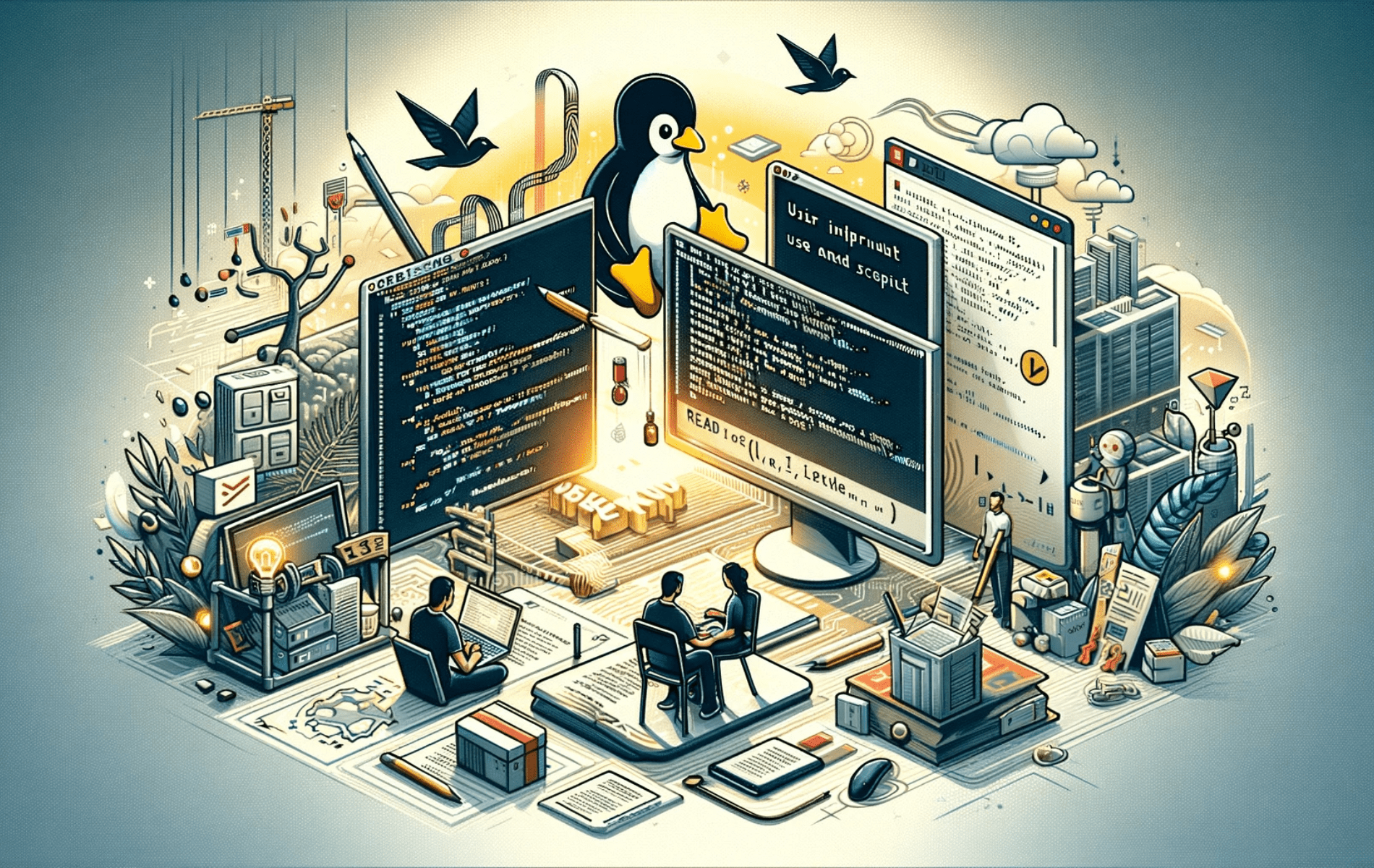 Linux での read コマンドの使用例