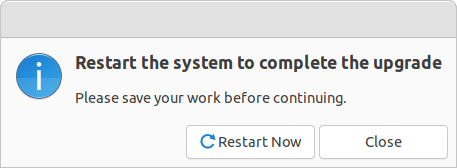 Restart the system to complete Ubuntu 22.04 upgrade