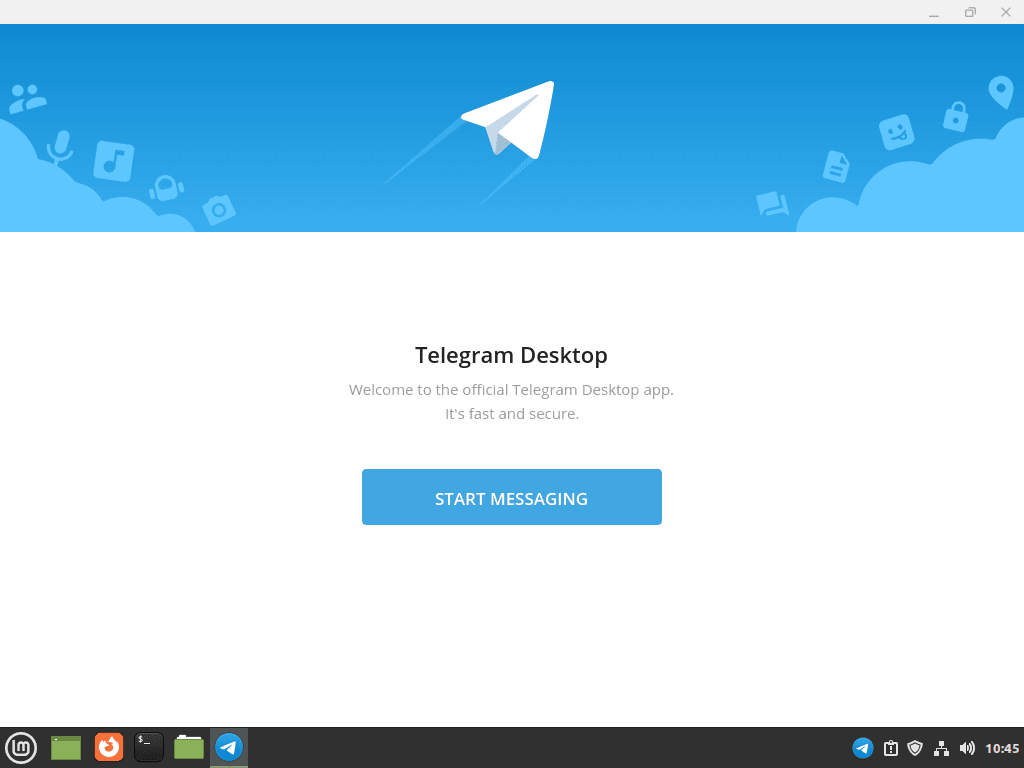 Telegram instalado com sucesso no Linux Mint