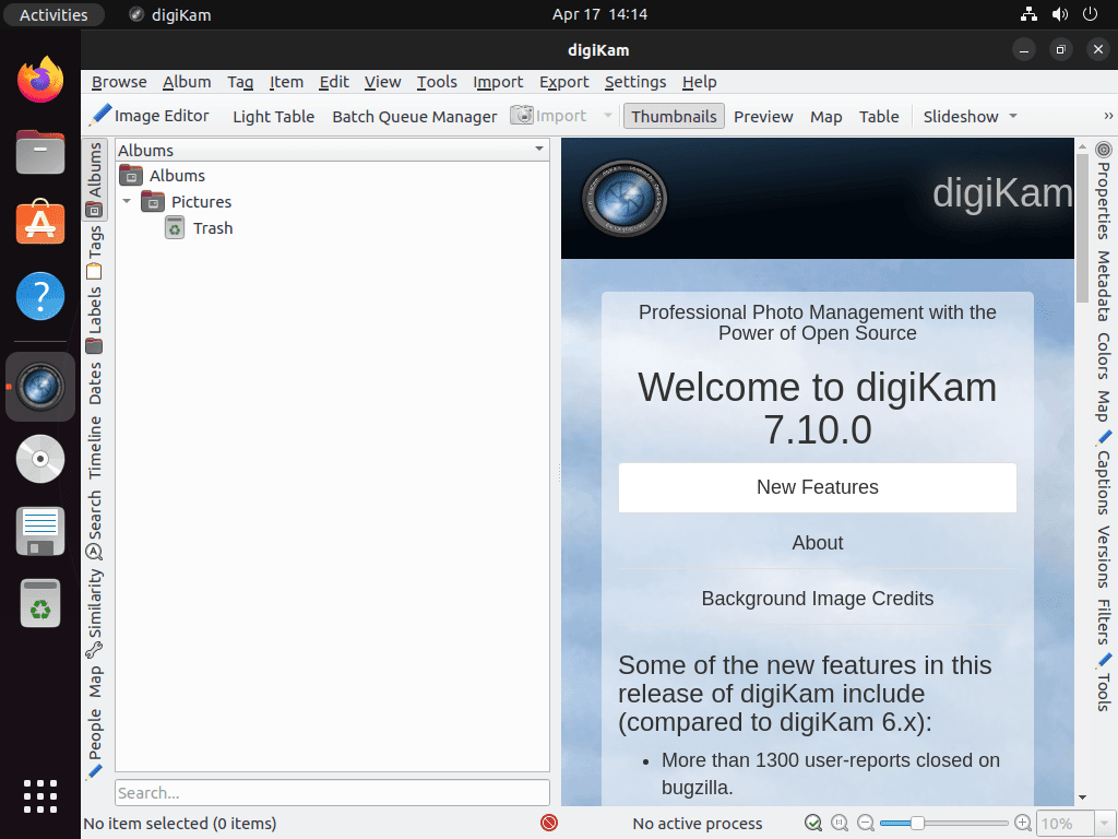 digiKam instalado en Ubuntu