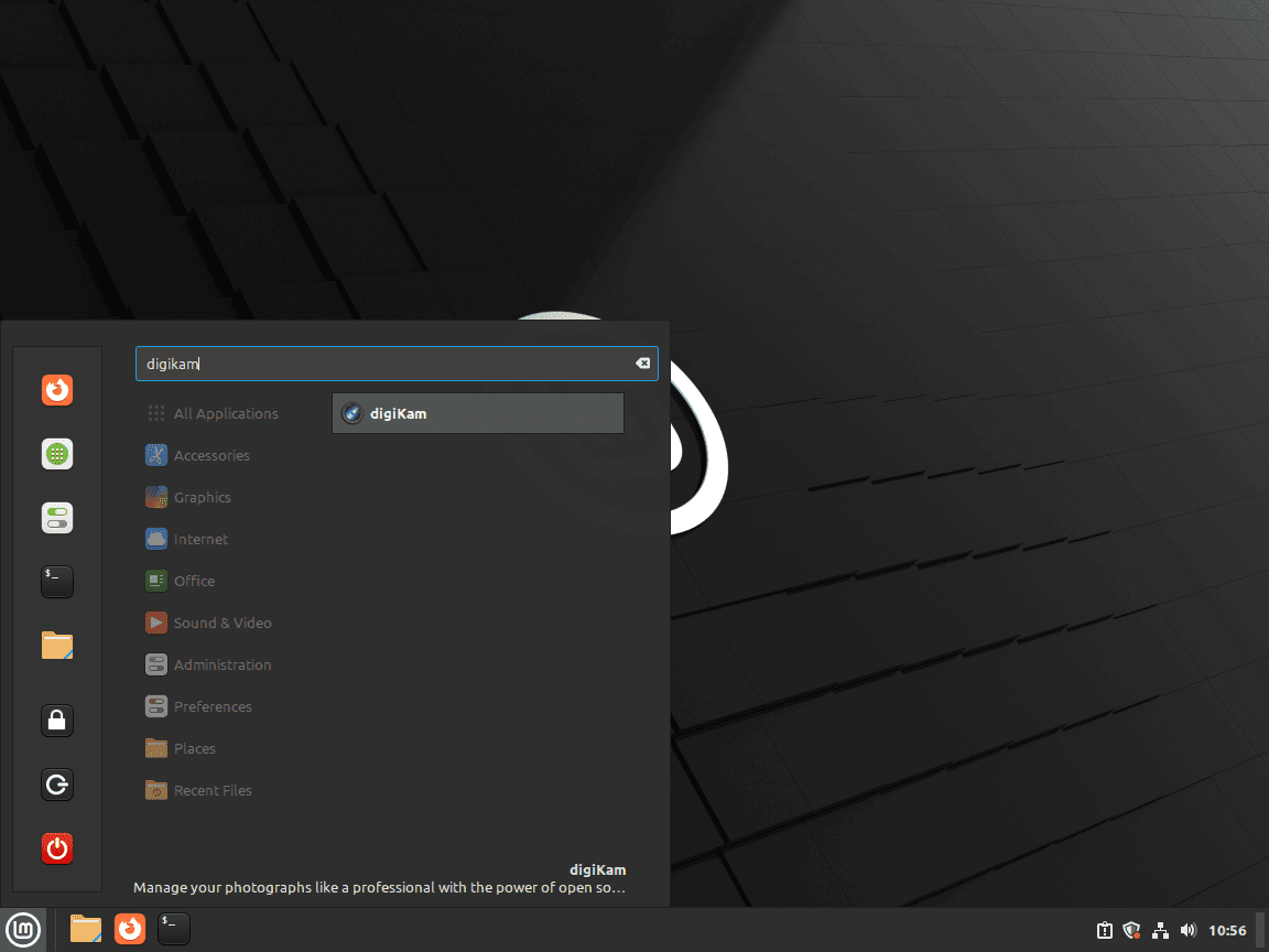 Ikon aplikasi bilah tugas DigiKam di Linux Mint