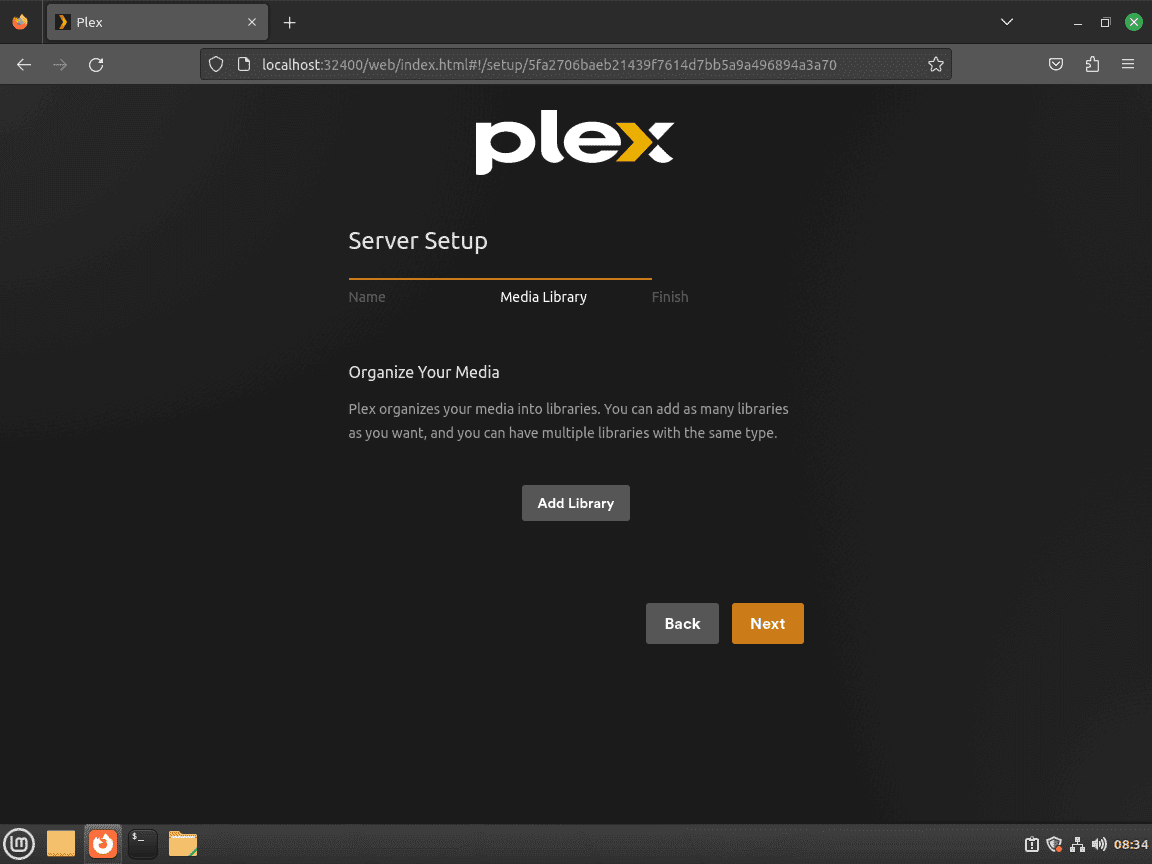 Linux Mint での Plex Media Server ライブラリの初回セットアップ