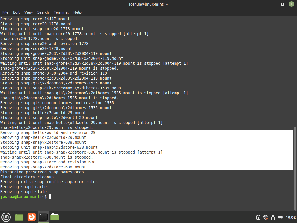 删除 Snapd 会删除 Linux Mint 上所有已安装的 snap