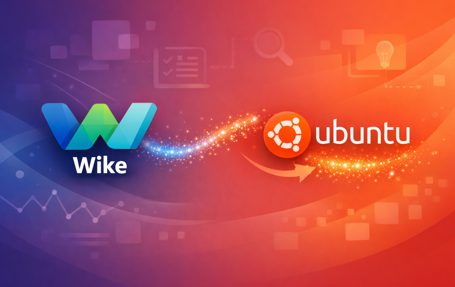 Wike Wikipedia reader logo with Ubuntu logo showing installation guide concept