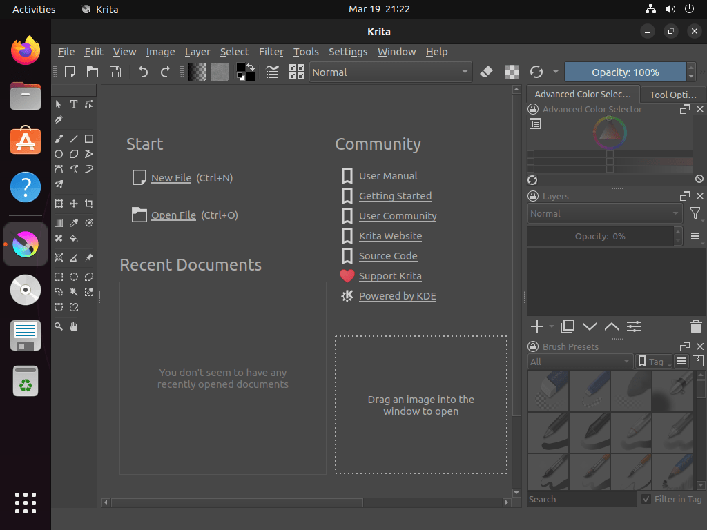 Krita se lanzó con éxito en Ubuntu Linux