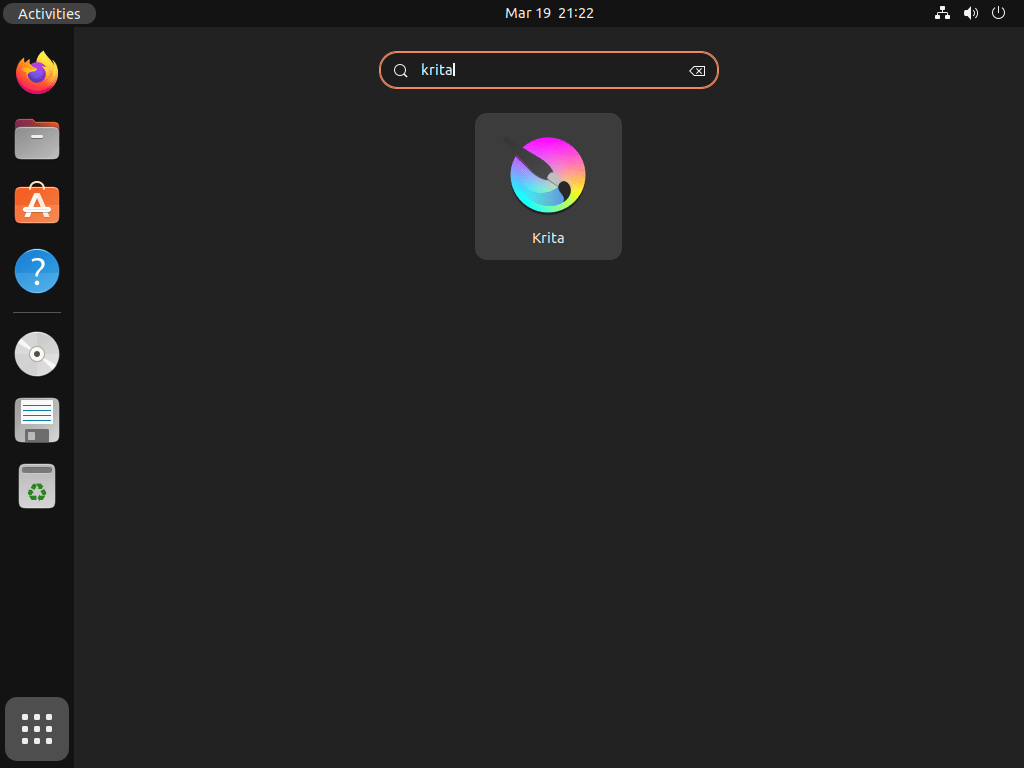 Inicie Krita en Ubuntu Linux