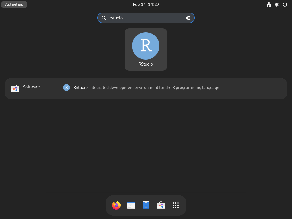 Lancement de R Studio sur Fedora Linux