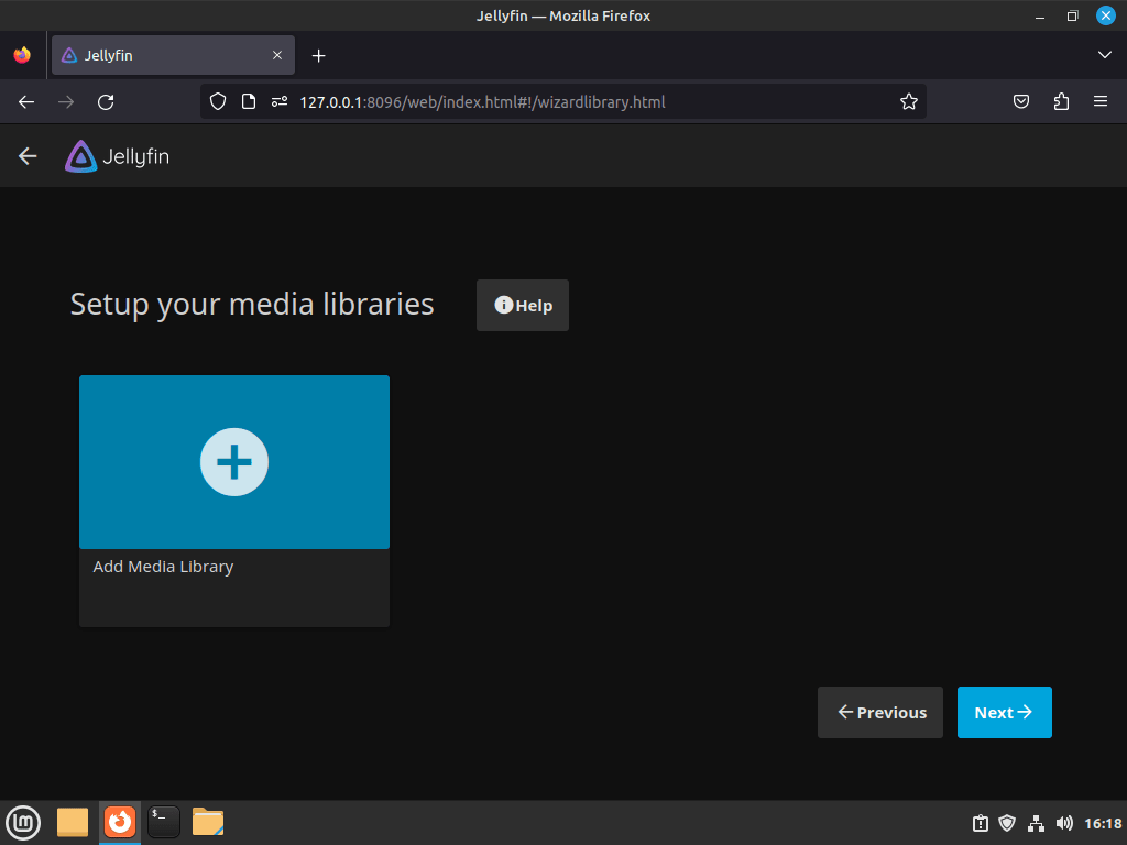 Opsætning af biblioteker og medier på Jellyfin Media Server på Linux Mint