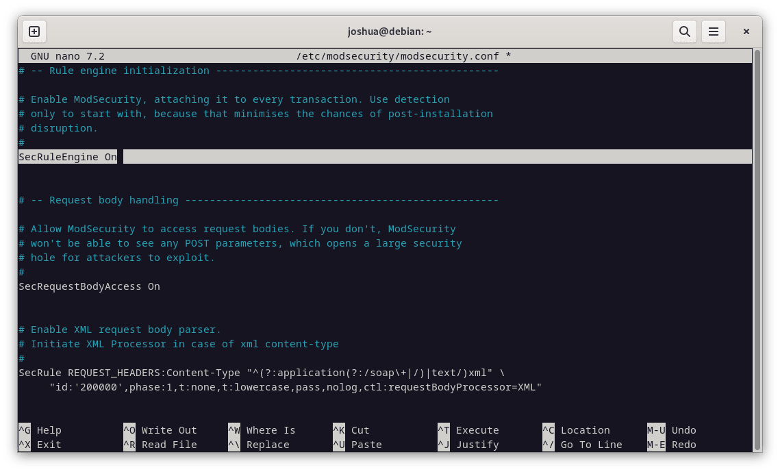 Changement de moteur de détection dans ModSecurity 2 avec Apache sur Debian