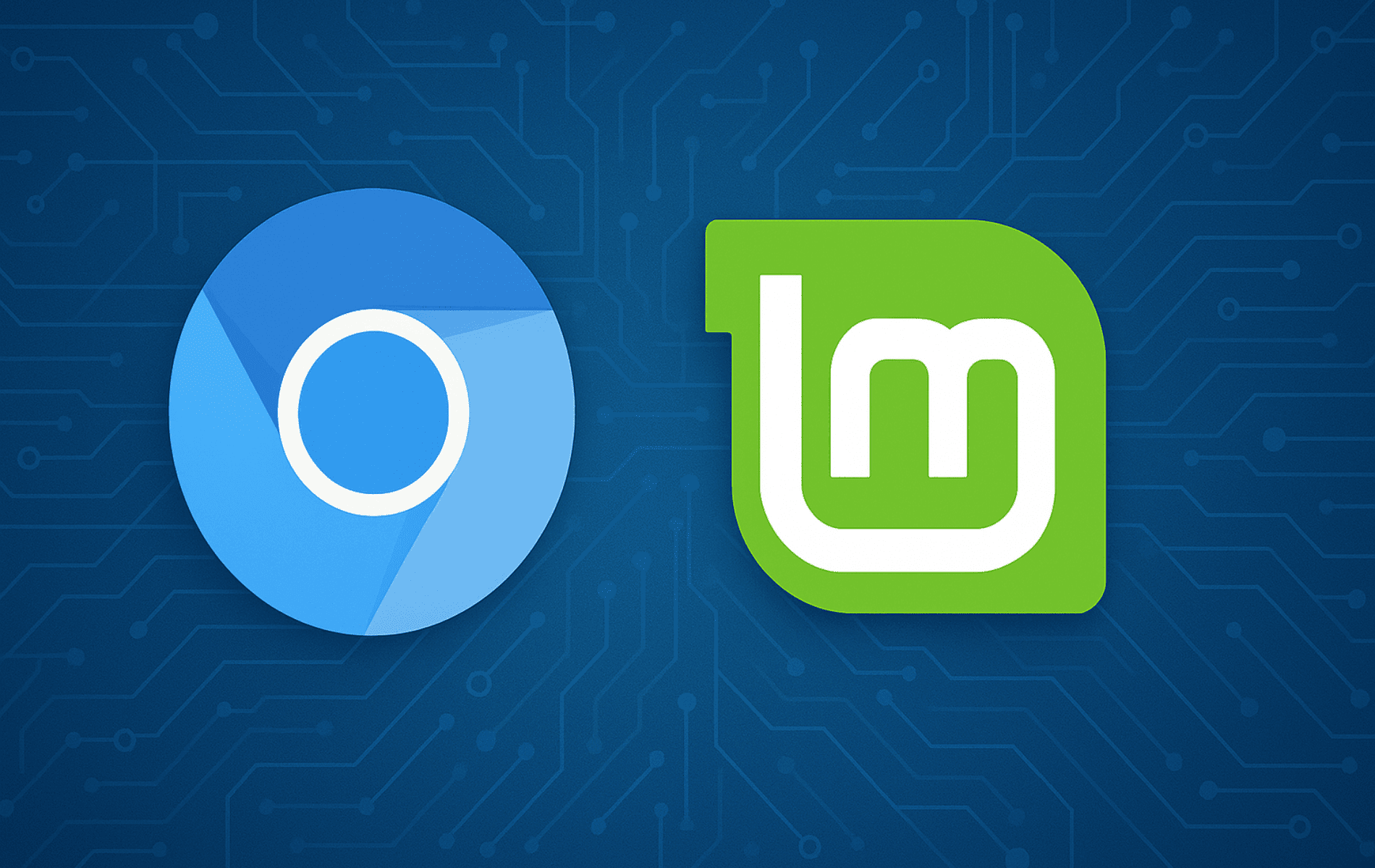 How to Install Chromium Browser on Linux Mint with Chromium and Linux Mint logos in the background