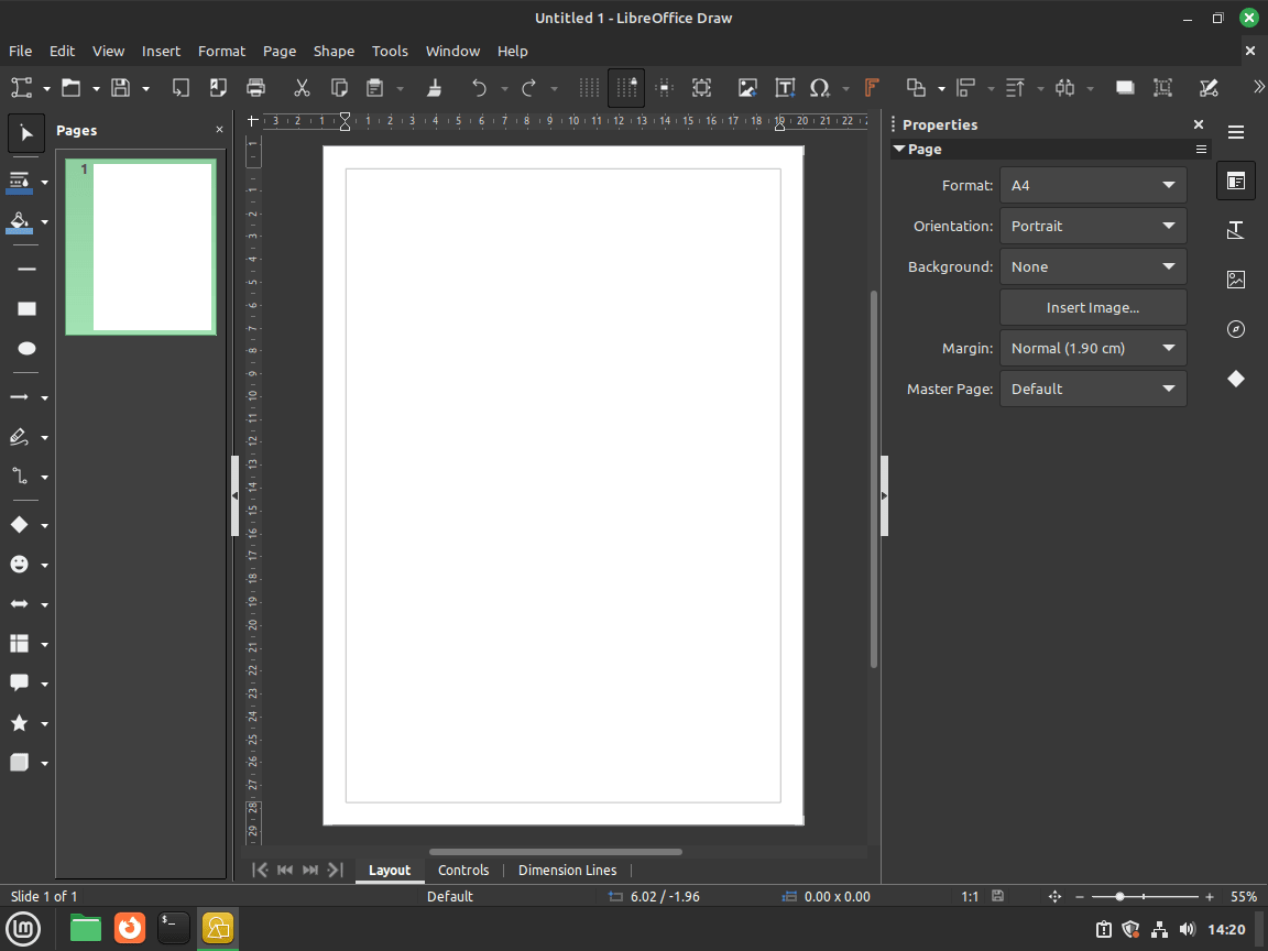 Design vector graphics with precision using LibreOffice Draw on Linux Mint.