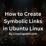 Futuristic digital network of files and directories connected by symbolic links in an Ubuntu Linux environment.