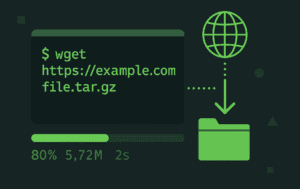 wget command examples in Linux terminal showing file download and automation options