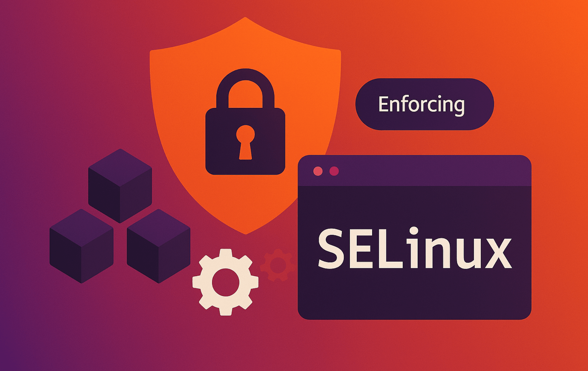 SELinux enforcing mode with security shield icon on Ubuntu Linux system